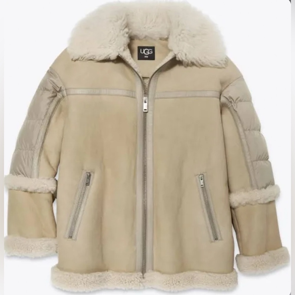 UGG CHATEAU SHEARLING NYLON JACKET